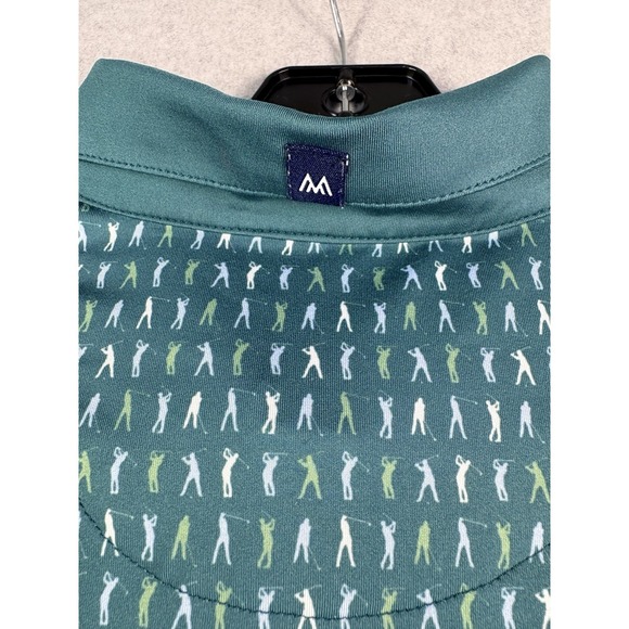 Mizzen Main Versa Polo Shirt Men's L Trim Golfer Swing All Over Green - Picture 4 of 10
